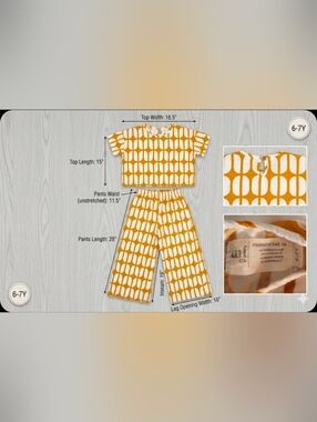 (SOLD) Minimalist Folk Co. 2-Piece Set | Mustard Geometric Print | Size 6-7Y